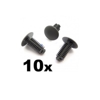 10x For Plastic Fir Tree Trim Clips- 8mm Hole, 18mm Head, For Dark Grey- Perfect for VW