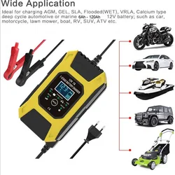 FOXSUR 12V 7A 7-stage Pulse Battery Charge, Deep cycle EFB GEL WET AGM Car Motorcycle Battery Charger, Maintainer & Desulfator