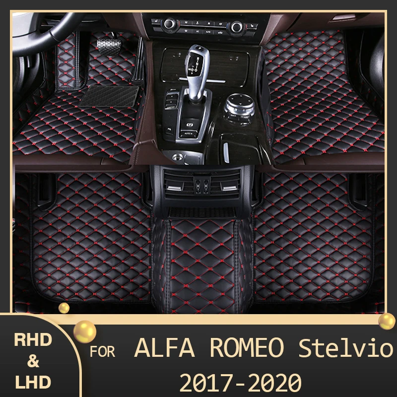 MIDOON Car floor mats for Alfa Romeo Stelvio 2017 2018 2019 2020 Custom auto foot Pads automobile carpet cover