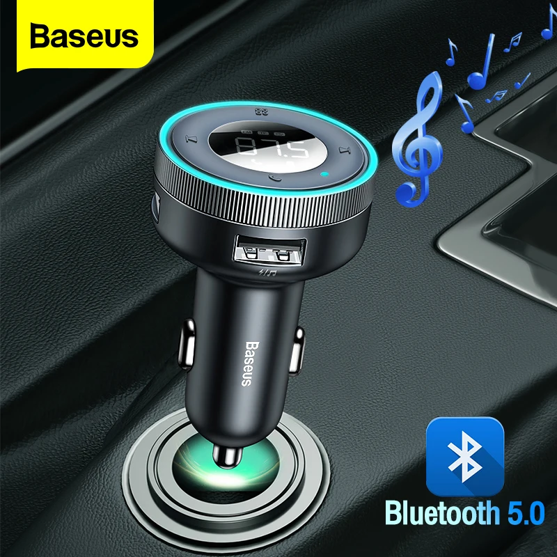 

Baseus FM Transmitter Modulator Car Wireless Bluetooth 5.0 USB Phone Charger Auto Aux Radio Mp3 Player Music Hands Free Car Kit