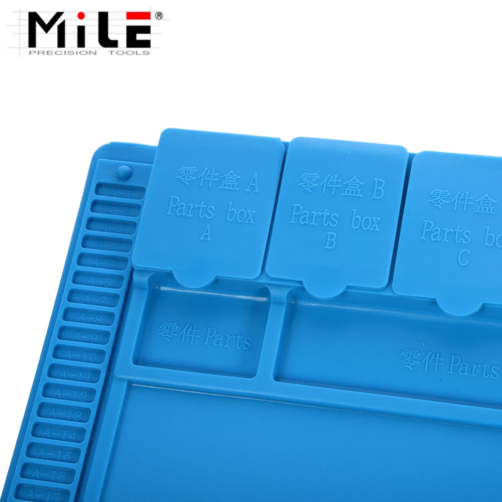 Miglia 45x30cm piattaforma di manutenzione per tappetino da scrivania in Silicone con isolamento termico per stazione di riparazione per saldatura BGA con sezione magnetica