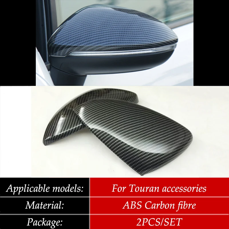 ABS Carbon fibre For Touran 20162017 2018 2019 Car rearview mirror cover Cover Sticker Trim Car Accessories styling sticker 2pcs