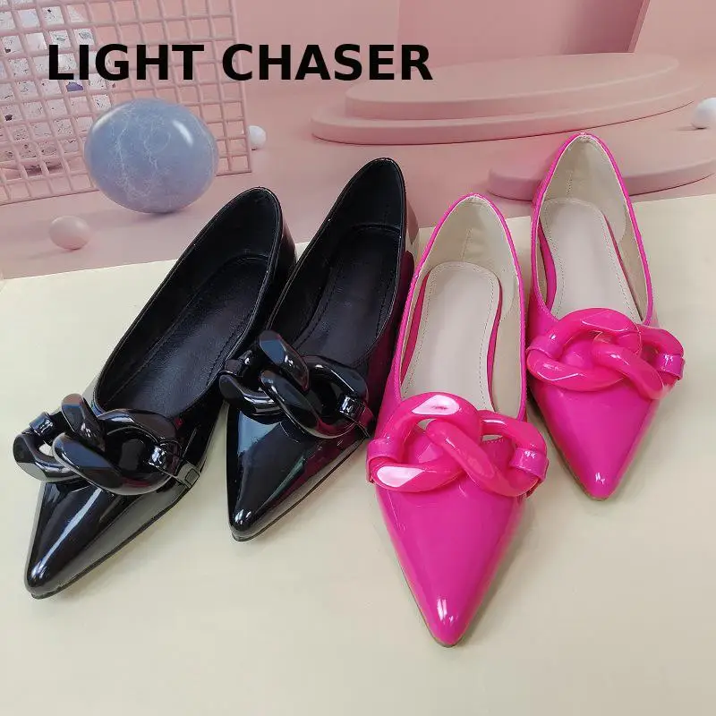 Spring And Summer Plus Size Candy Color Flat Single Shoes Women Pointed Toe Baotou Women Low Heels Casual Work Shoes Pumps Women