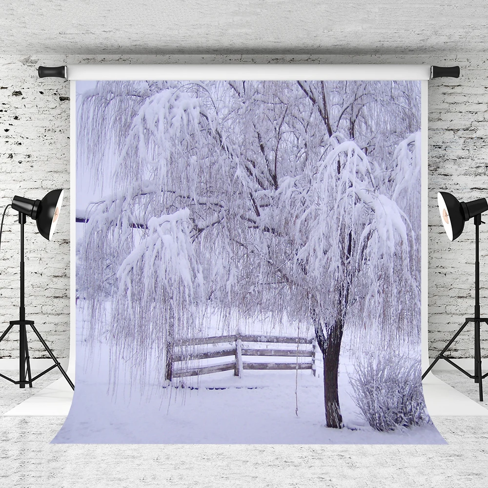 

VinylBDS Winter Photo Backdrops Snow Tree Snowfield Photography Backgrounds Winter Camera Fotographie Children Photo Studio