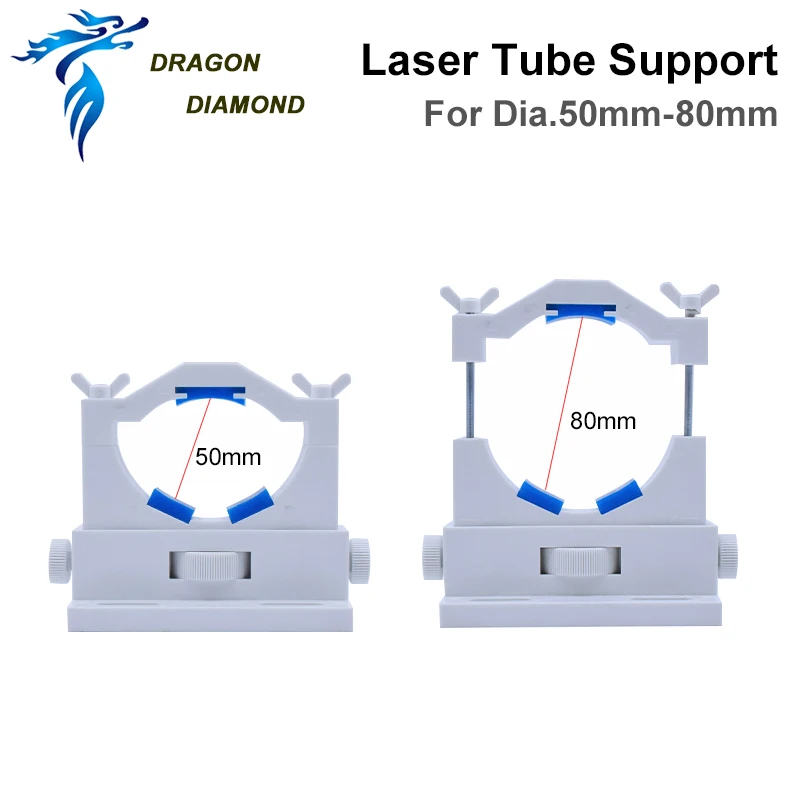 2 Stks/partij Laser Buishouder Ondersteuning Verstelbare Mount Flexibele Kunststof Dia.50-80Mm Voor 50-180W Laserbuis