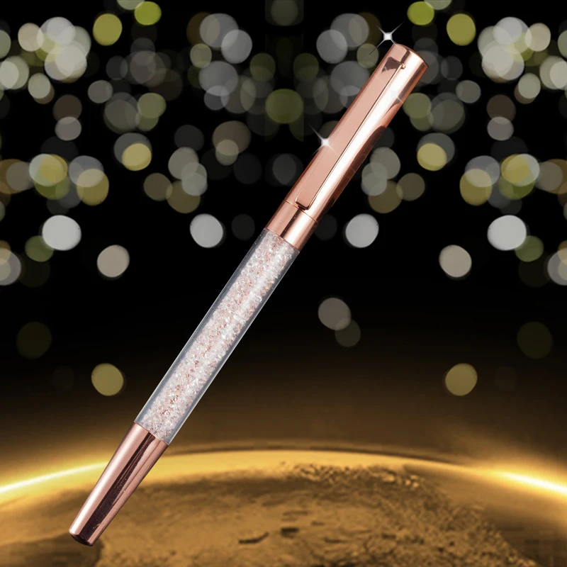 1 Pcs Luxury crystal pen 0.5mm Ballpoint pen Promotion pens Luxury metal crystal pen Student school office friend gift pen