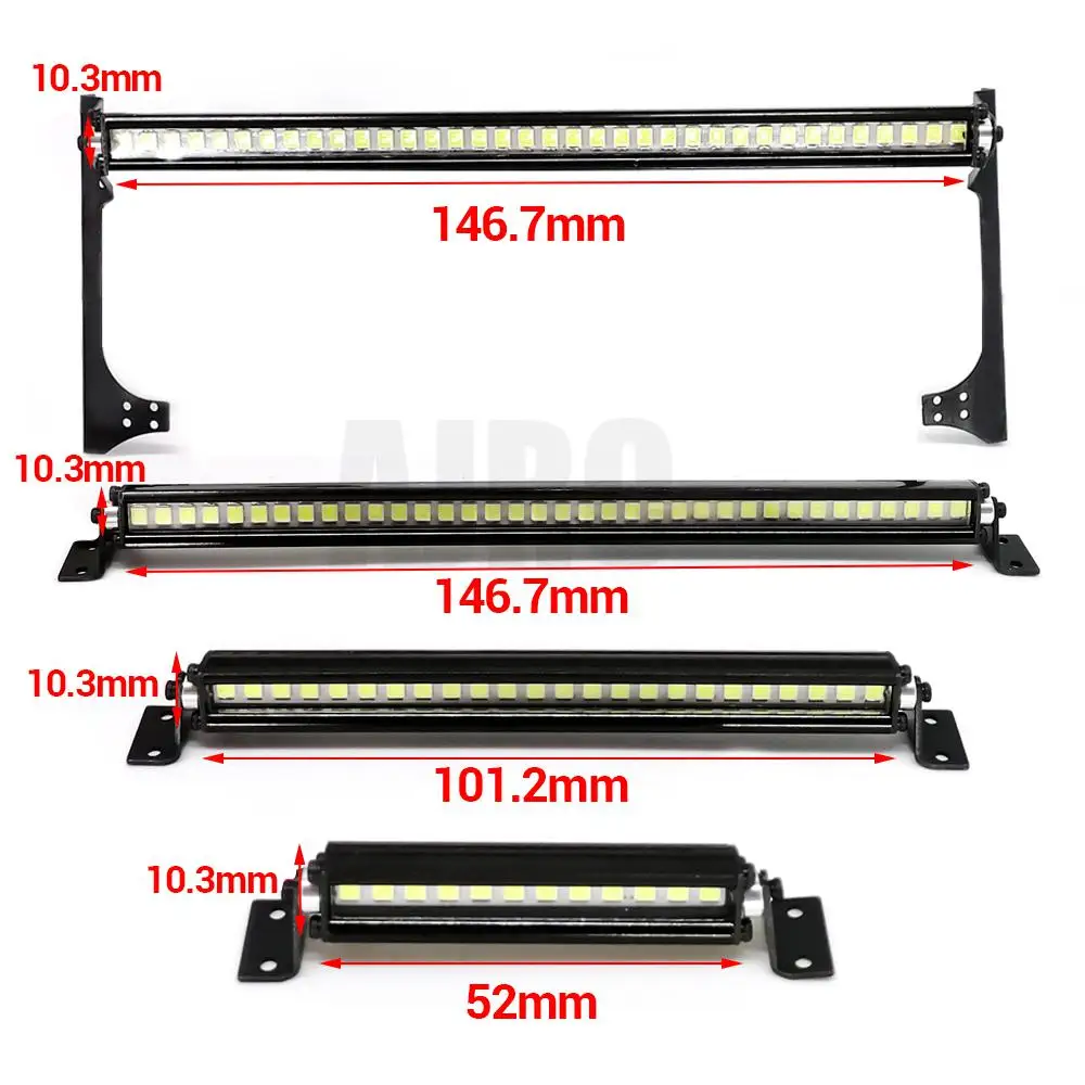 New Rc Car Roof Lamp 24-36 Led Light Bar For 1/10 Rc Crawler TRX4 Axial Scx10 90046/47 Yikong Scx24 Wrangler D90 Rubicon Body