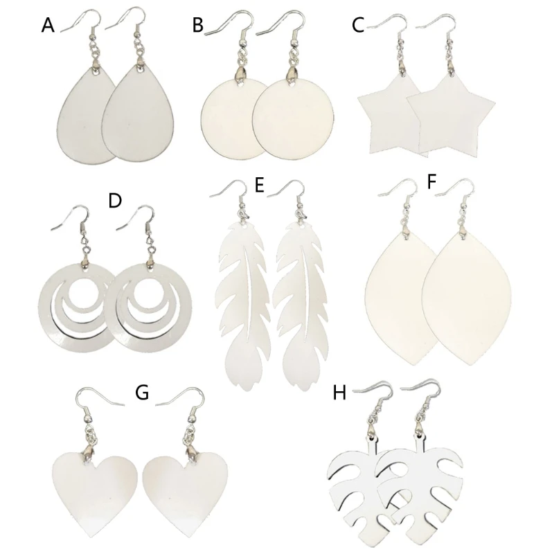 6 Pairs Handmade Wooden Sublimation Blanks Earring MDF Sublimation Printing Dangle Earrings for Women Jewelry Making