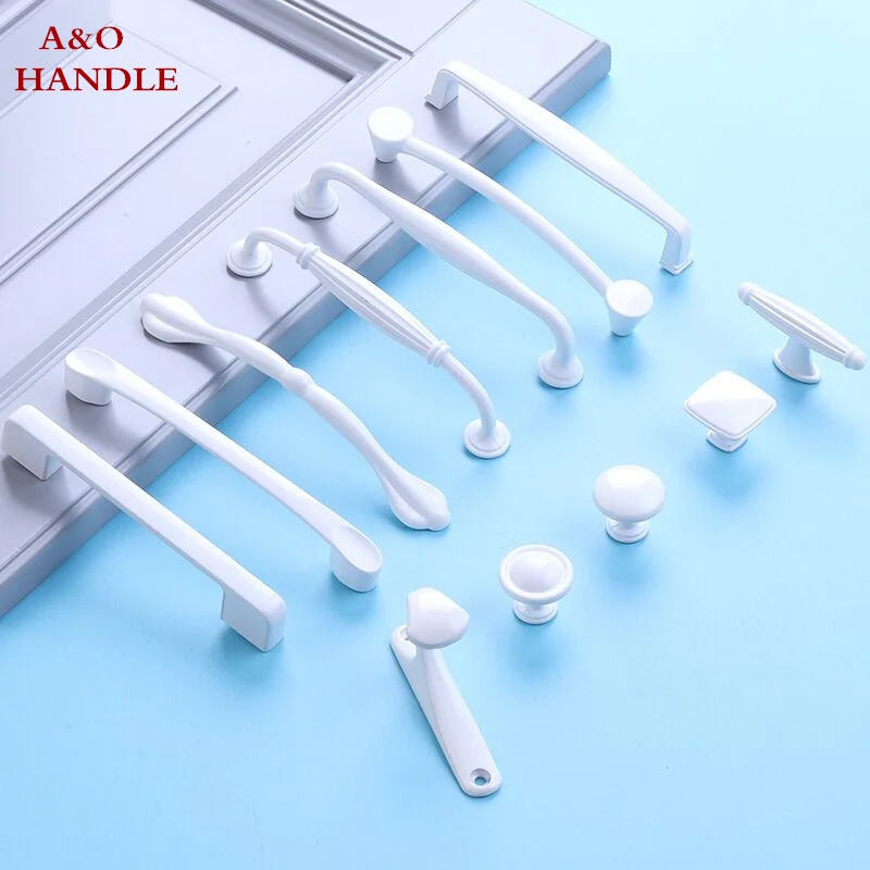 Handles Drawer Cabinet Furniture Kitchen Handles for Cabinet Knob Door Drawer Furniture Kitchen Knob Simplicity Fuji White