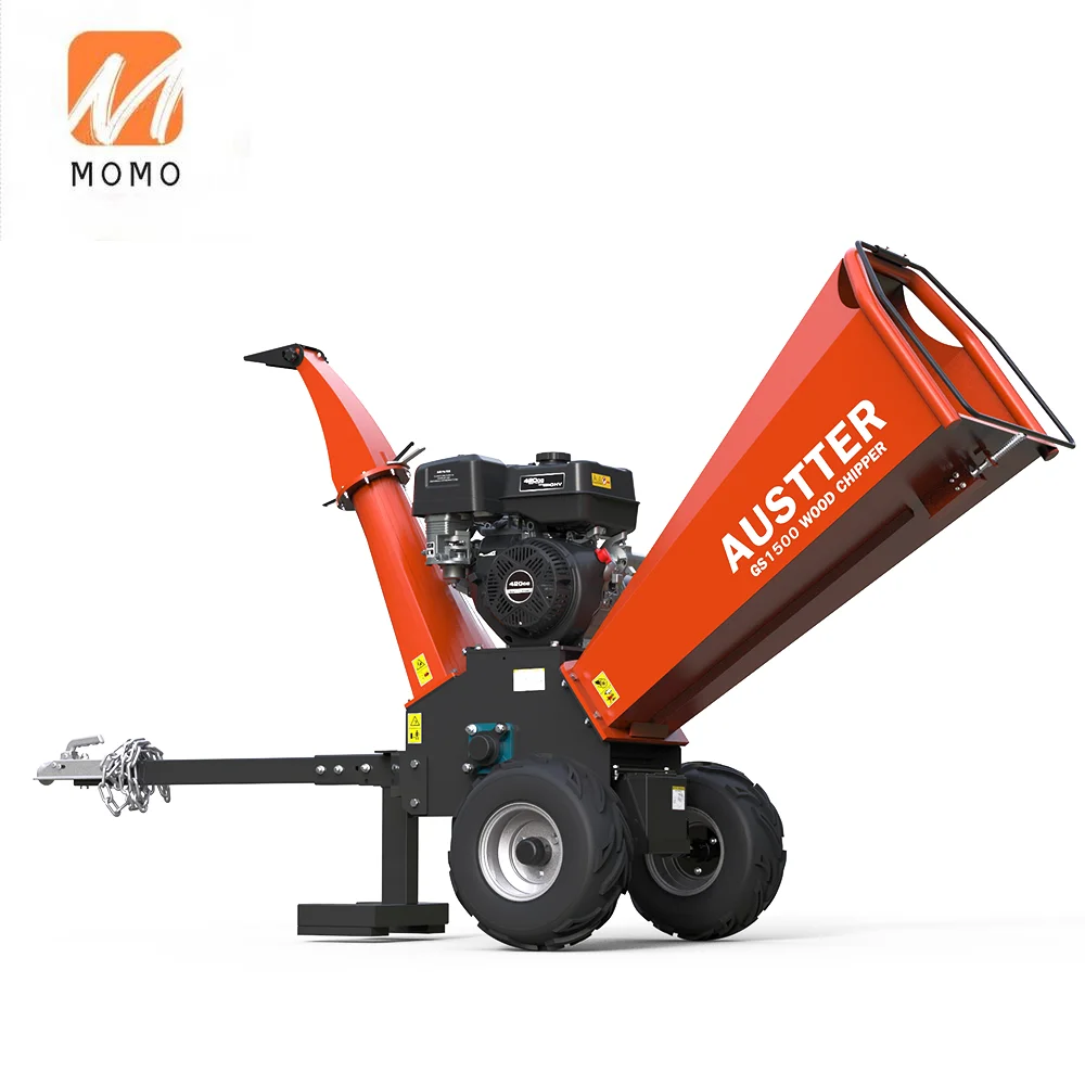 TUV Rheinland CE(MD/EMC/NOISE) 15HP 420cc Gasoline Engine Powered ATV Drum Wood Chipper Shredder Machine/Wood Chipper