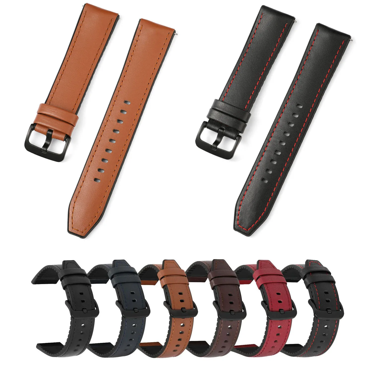 

20mm 22mm TPU Band for Samsung Galaxy Watch Active 2 Active 3 Gear S3 Leather Watchband Bracelet Strap for Huami Amazfit Bip