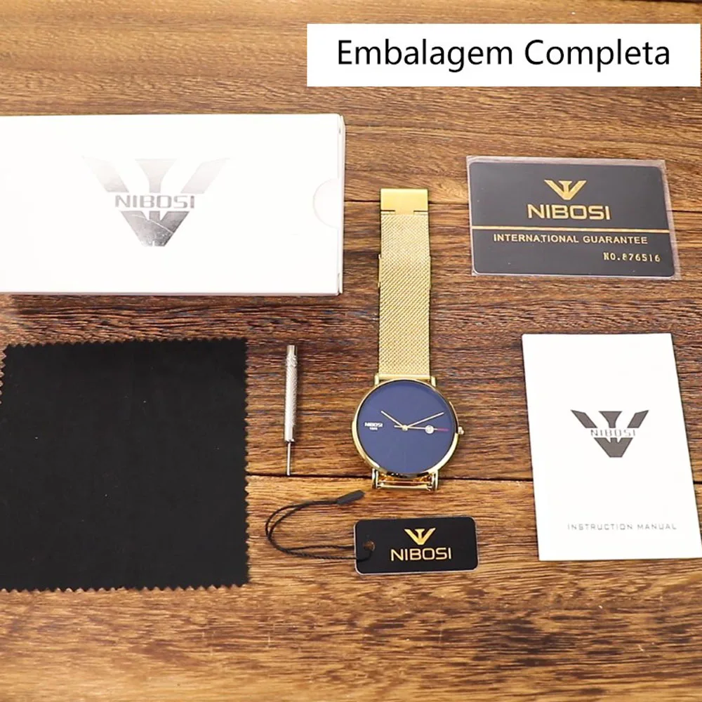 NIBOSI Gold Watch Men Luxury 2019 Blue/Thin Watches For Men/Women Waterproof dress Fashion Brand Wristwatch Relogios