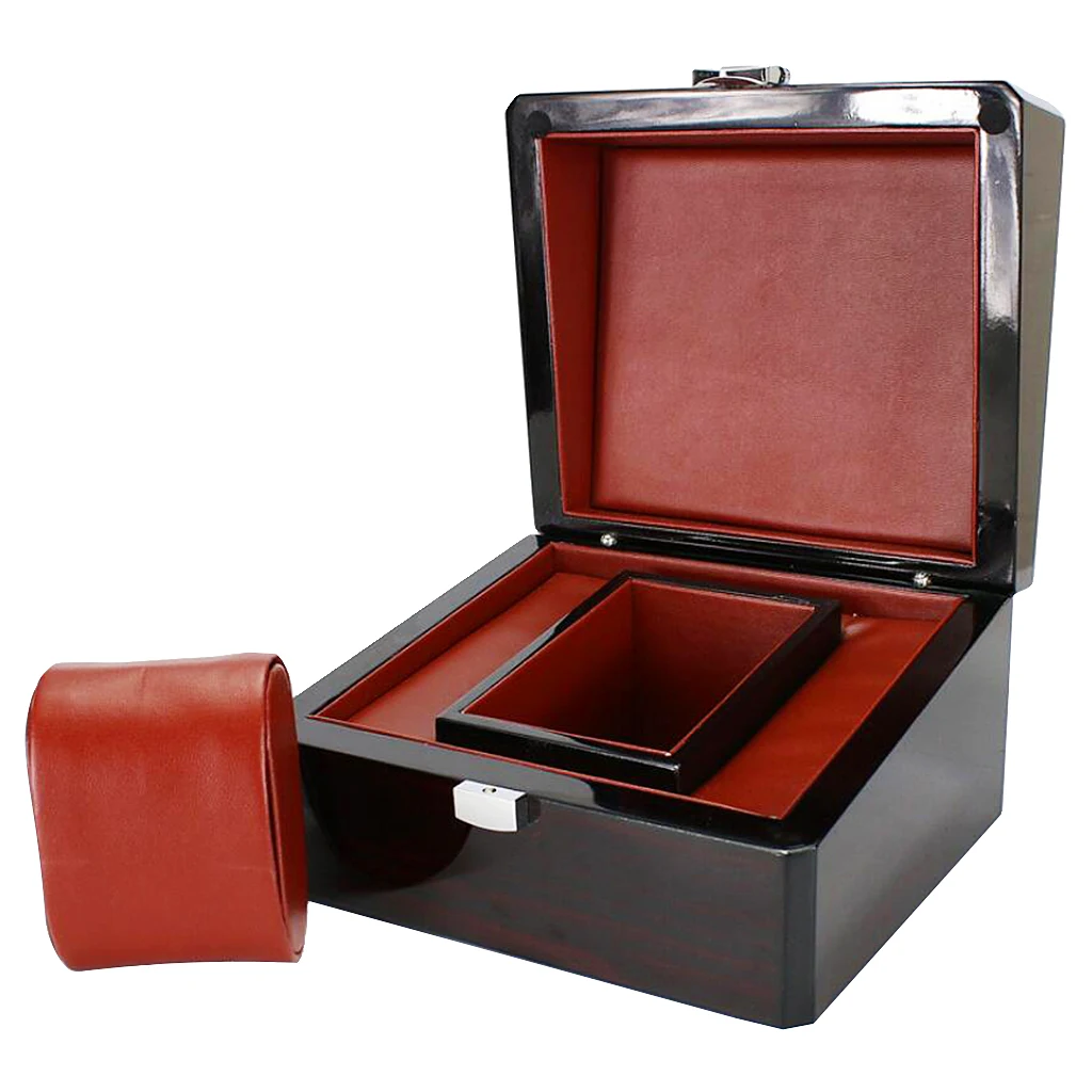 

Luxury Black Single Slot Wooden Watch Case Paint Box Travel Jewelry Storage