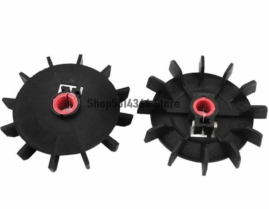 Adjustable 15mm Inner Dia Plastic 12 Vanes Motor Fan Vane Black 2PCS