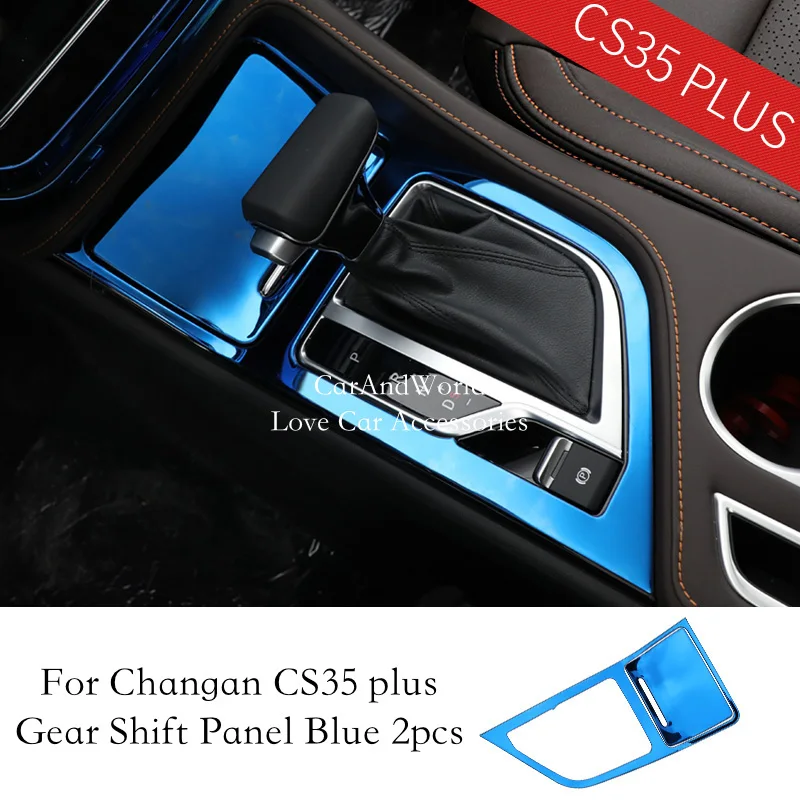 For Changan cs35 plus 2018 2019 2020 Interior Gear Shift Knob Panel Frame Cover Stainless Steel Stickers Trims Car Accessories