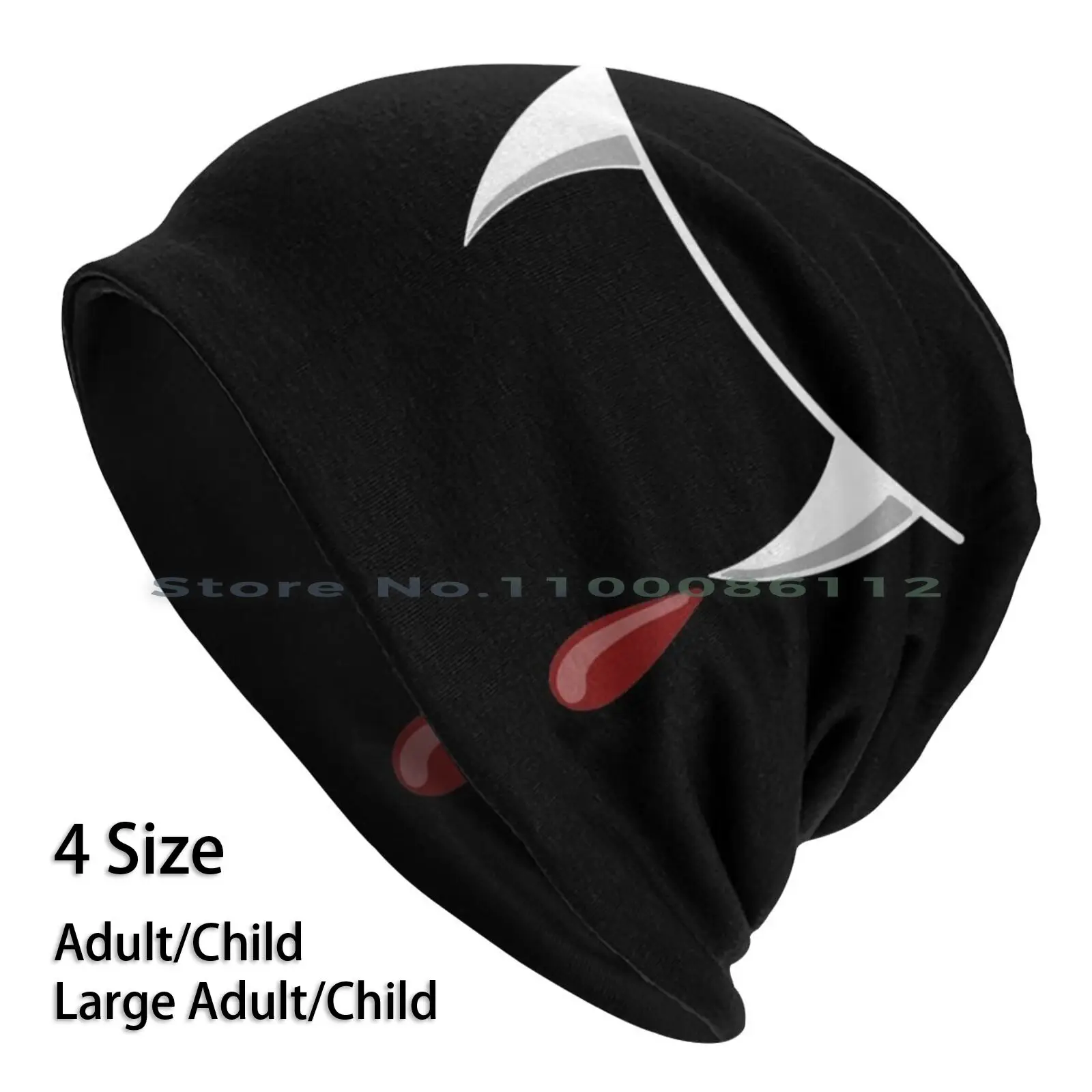 Bloody Vampire Fang Face Mask Beanies Knit Hat Face Cover Mouth Cover Kawaii Vampire Cartoon Fangs Vampire Fangs Cartoon Fangs