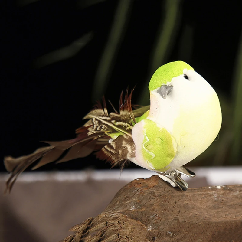 Modelo de pájaro creativo, adornos artesanales decorativos para el hogar, miniaturas de animales, Decoración de mesa, regalo, 6 unidades