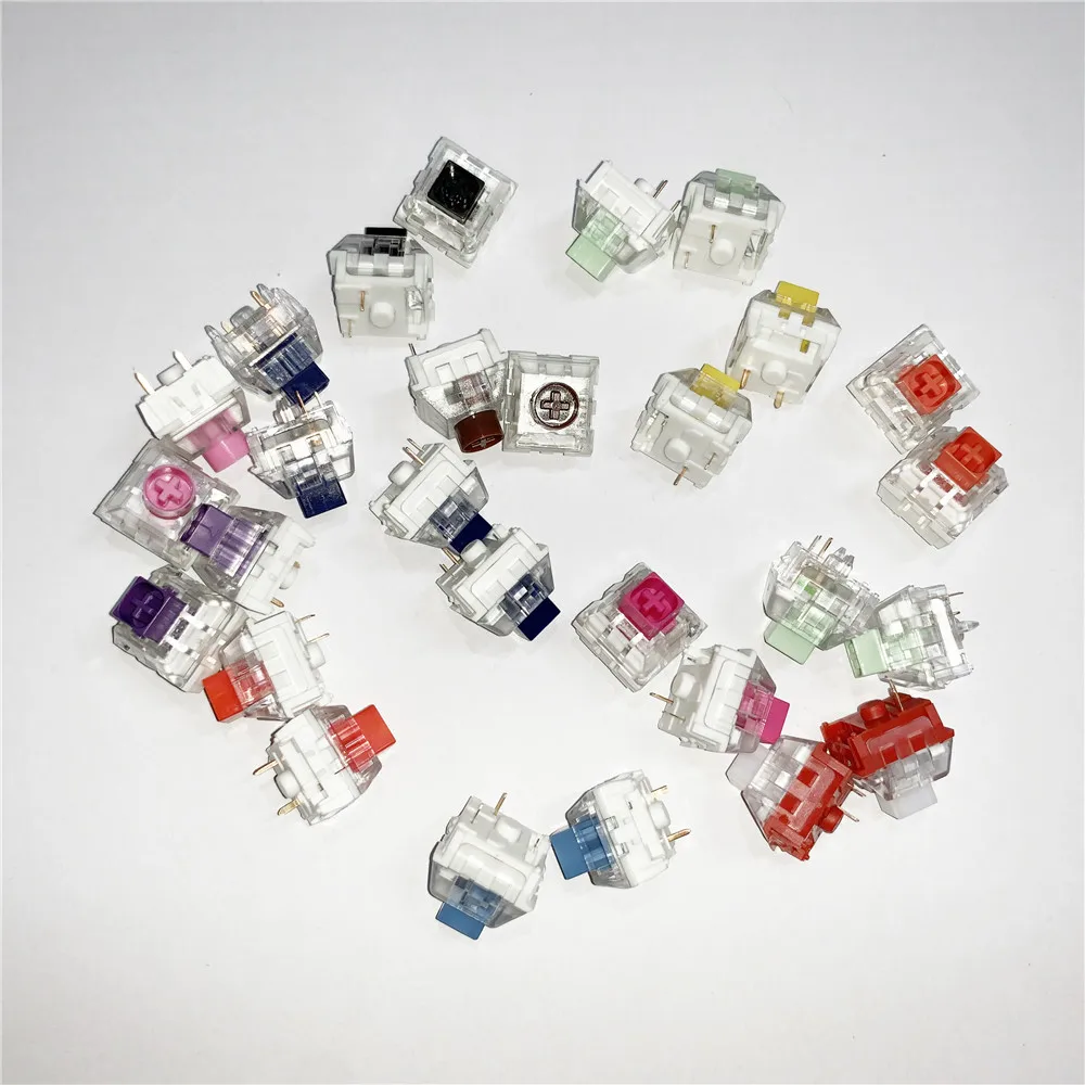 Kailh BOX Switches Wholesales Navy Royal Blue Pink 3 Pin Mute Switches SMD LED Crystal Jade 5 pin Switch For Mechanical Keyboard