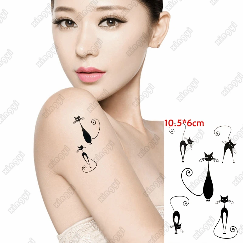 Water Transfer Tattoo Cute Panda Bamboo Animal Lovely Cat Body Art Waterproof Temporary Fake Tatoo Falsh Tatto Man Woman Kids