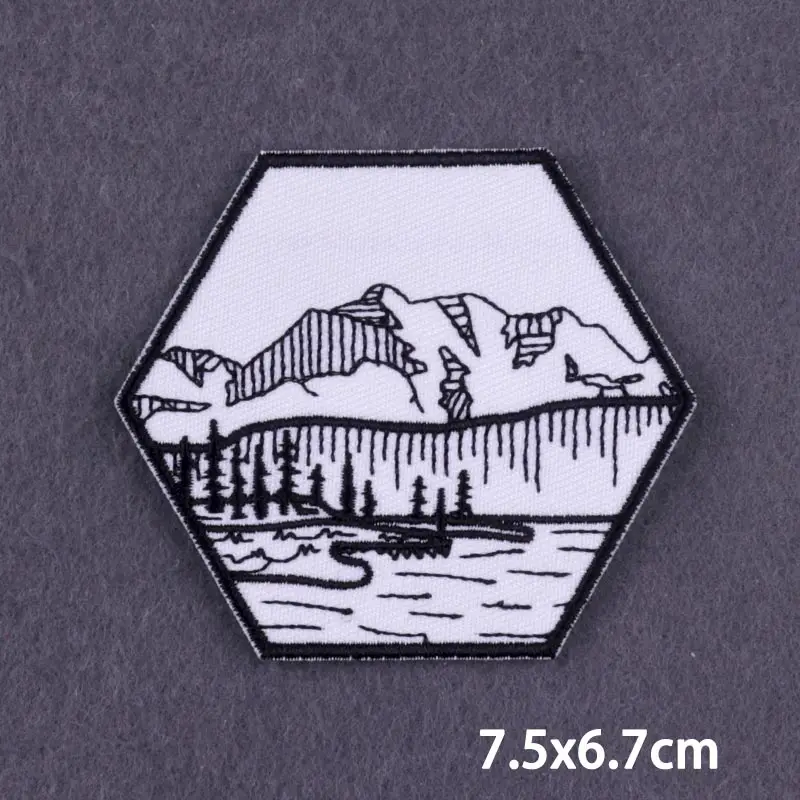 Wellenmuster-Aufnäher für Kleidung, thermoadhäsive Aufnäher, Van Gogh Bügel-Aufnäher für Kleidung, Wal-Aufkleber, DIY-Bergabzeichen – Detail 10