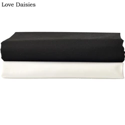 WHITE BLACK Solid Color 40S Poplin 100% Cotton Plain Thin Fabric for DIY Summer Dress Shirt Blouse Quilting Patchwork Textile