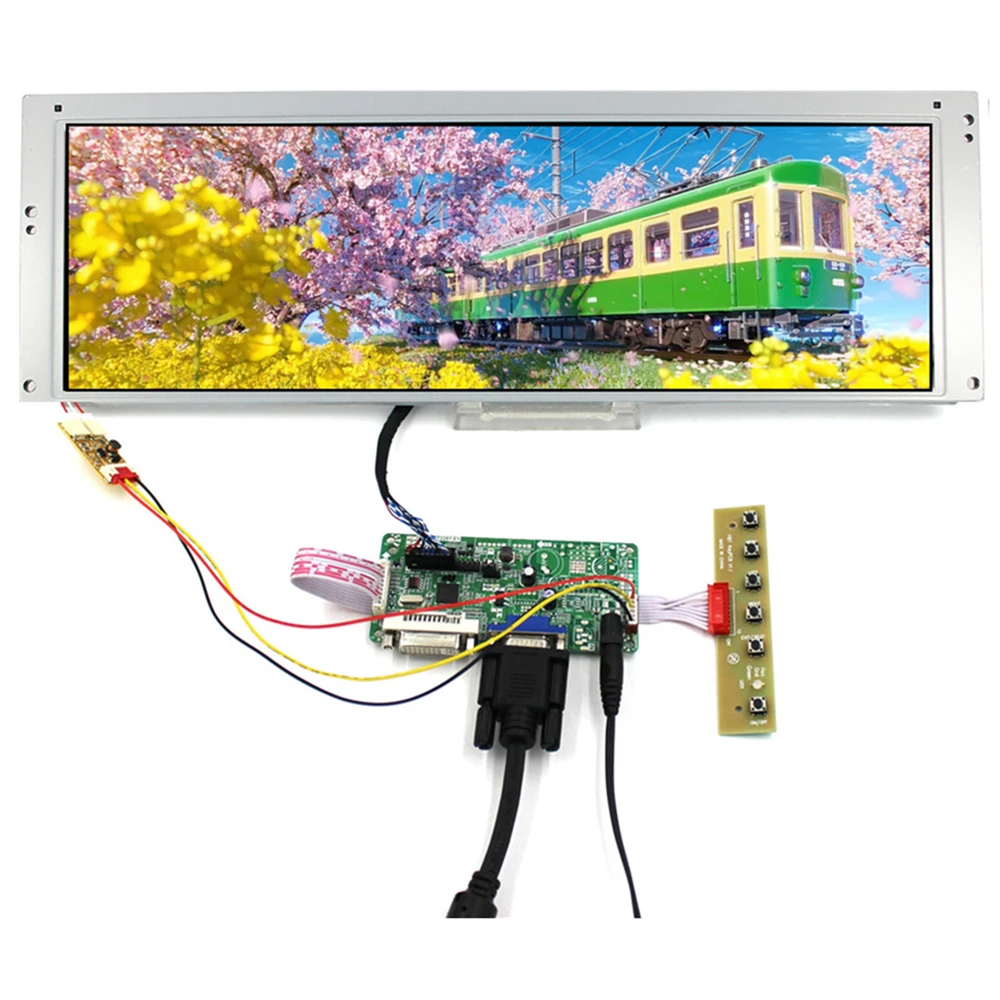 Original Novo A + 14.9 polegada LTA149B780F 1280X390 Tela LCD VGA DVI Controlador LCD Driver Board para Marquee Arcade/DMD Virtual/Carro