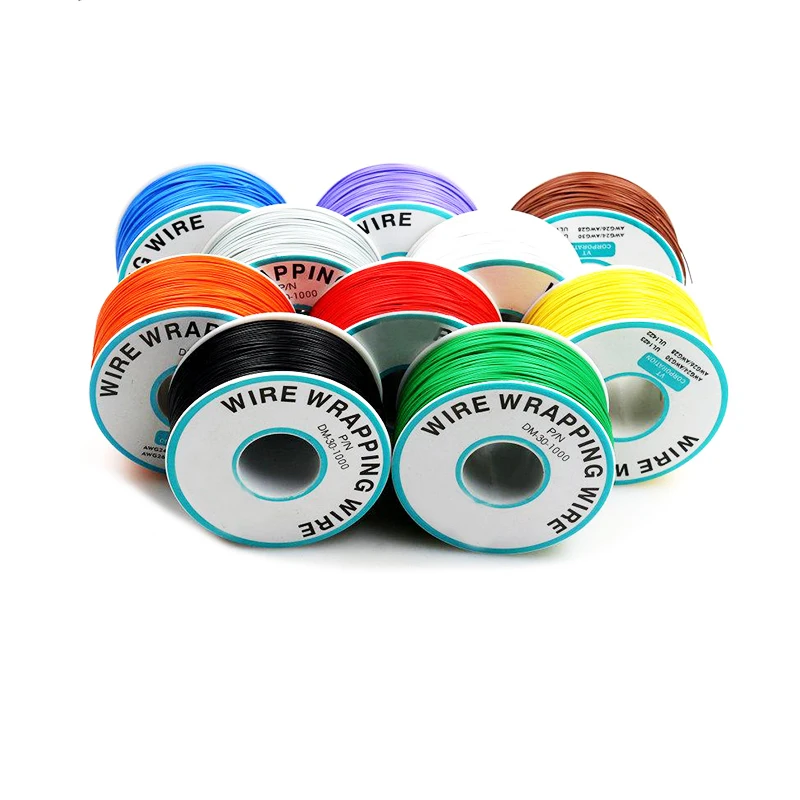 250m 30AWG Multiple Colour Single Strand Tin Plated Copper Electrical Circuit Board Ok Line Jumper Insulation Wrapping Wire