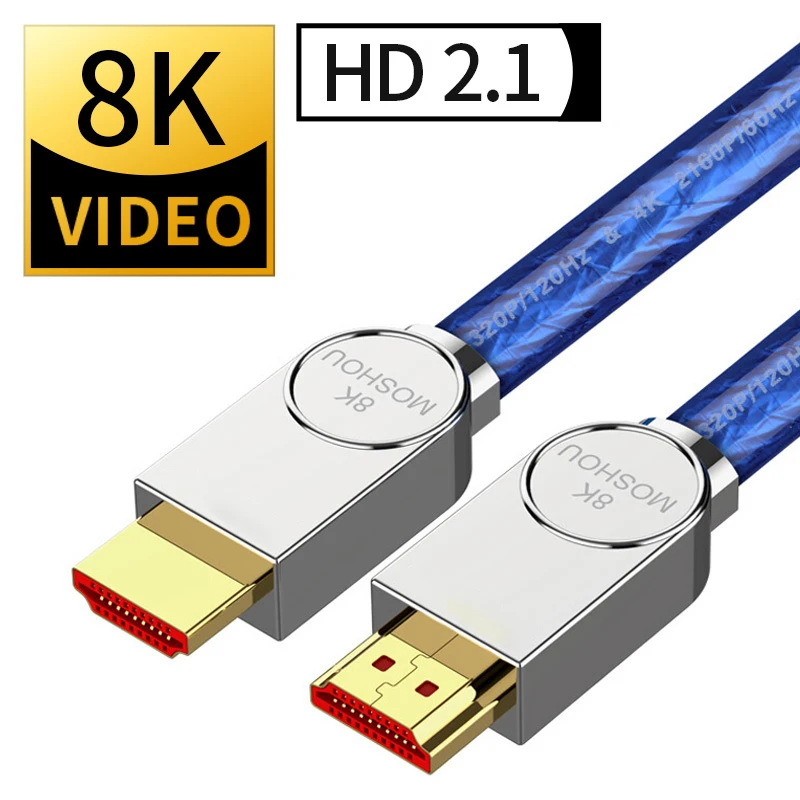 MOSHOU HDMI-compatible 2.1 Cable Ultra-HD (UHD) 8K 48Gbs with Audio & Ethernet HDMI-compatible Cord 1M 2M 5M 8M10M 15M HDR 4:4:4