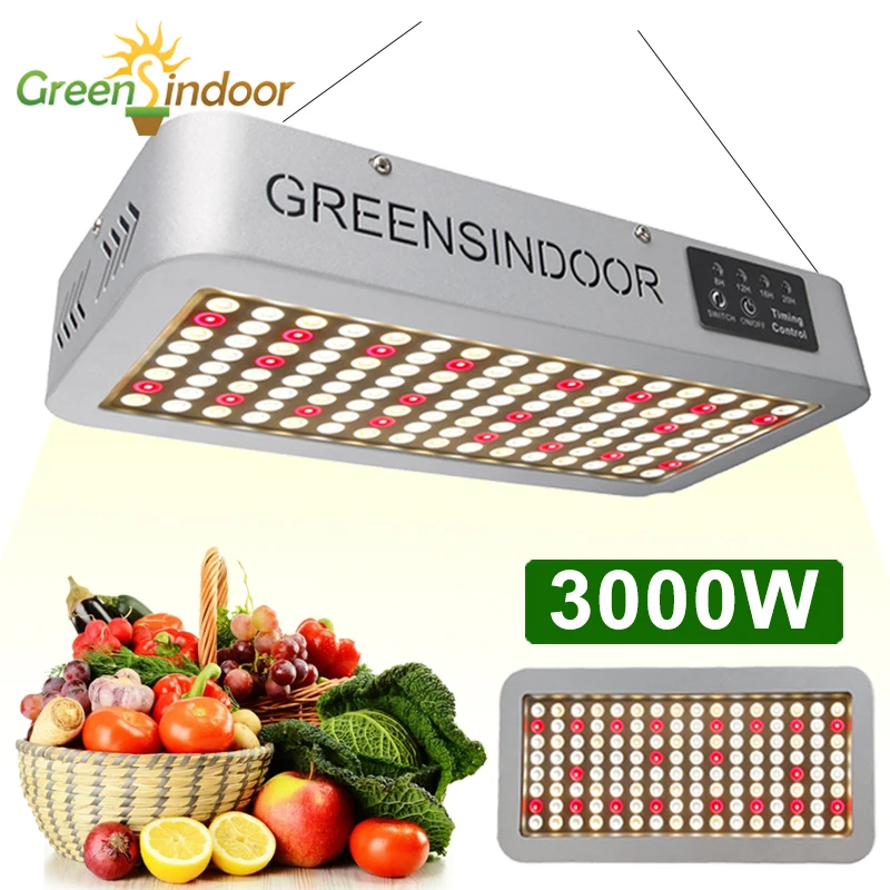 Greensindoor Phytolamp For Plants 3000W Timer Grow Light LED Phyto Lamp Full Spectrum 3500K 660NM Daisy Chain Indoor Cultivation