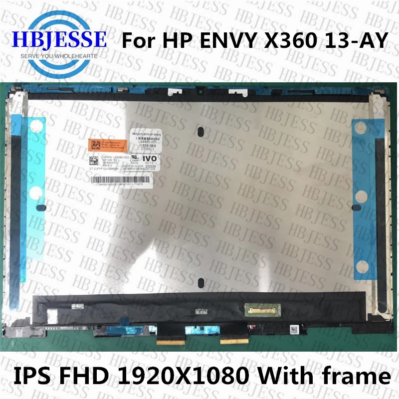 Test well for HP ENVY X360 13-AY 13-ay0455ng LCD LED touch screen (digital converter display assembly with frame) L52358-J31