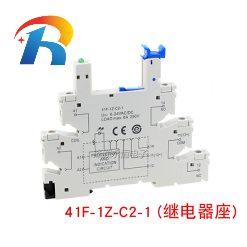 Free shipping 10PCS/LOT  relay HF41F-24-HS HF41F-12-HS HF41F-5-HS  6A 4PIN 1CO HF41F 5VDC 12VDC 24VDC relay socket new original