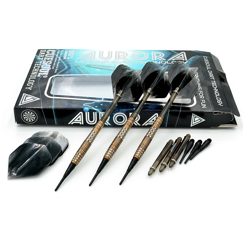 

CUESOUL AURORA Soft Tip Tungsten Darts 18g with Titanium Nitride Coating