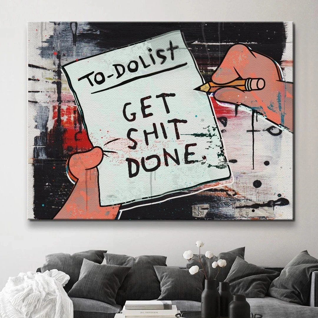 HD Print Modular Picture Cartoonized Canvas Letter Painting Poster Living Room Home Decoration Wall Art No Frame