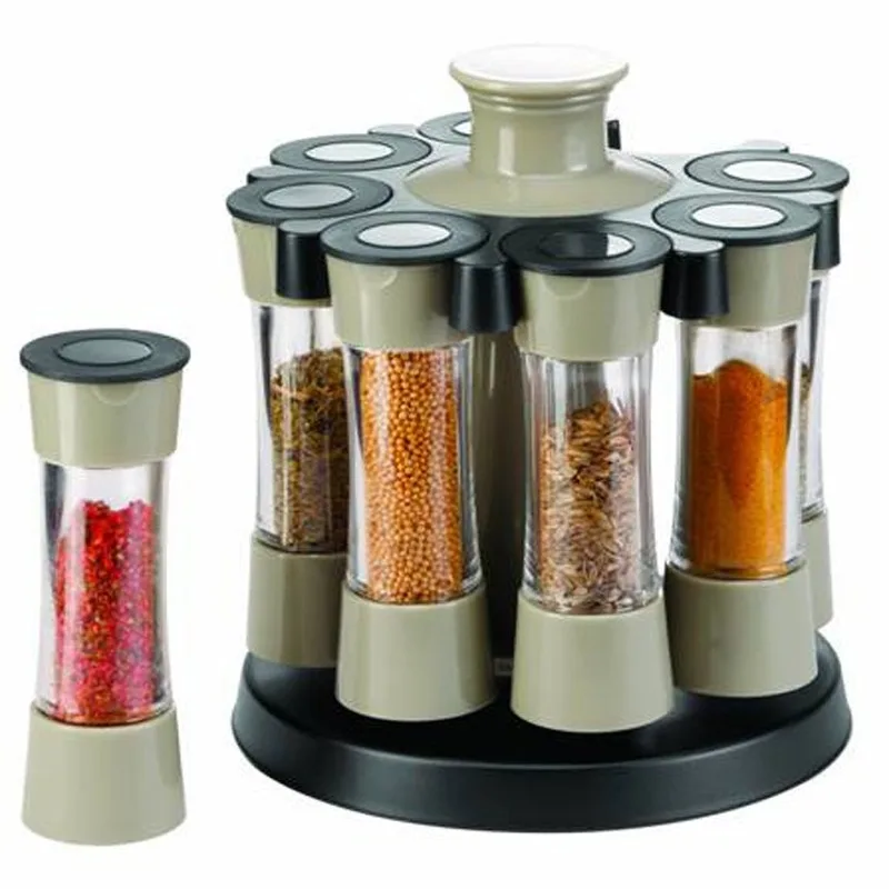 

Multi-Purpose 360 Rotating Rack Seasoning Jar For Kitchen Spices Pepper Salt Coffee Sugar Sealed Container Tools 8Pcs/Set