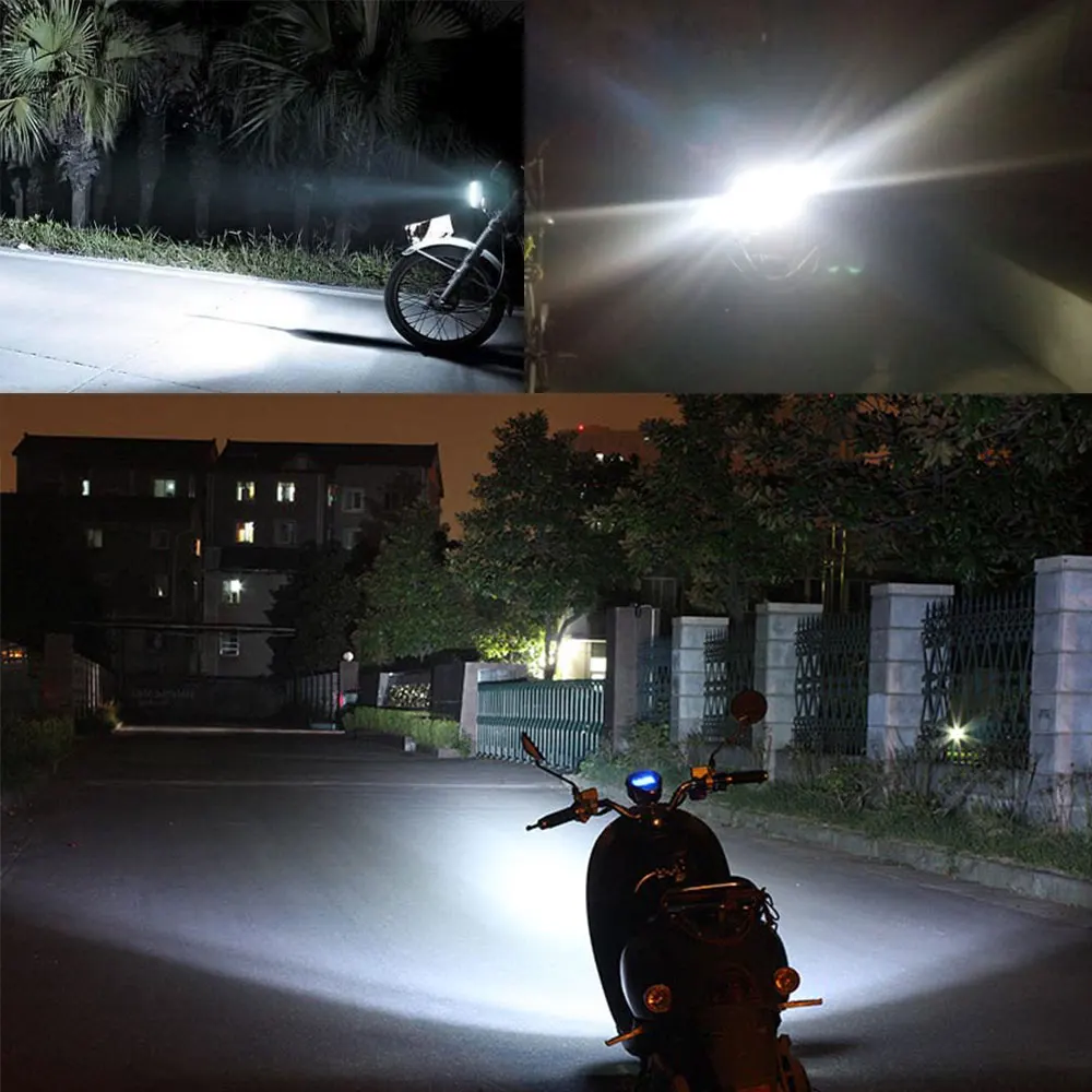 Motocicleta LED farol bulbo, moto scooter luz, farol, carro, DC 12V, 3535chips, 1400LM, HS1, H4, 1pc