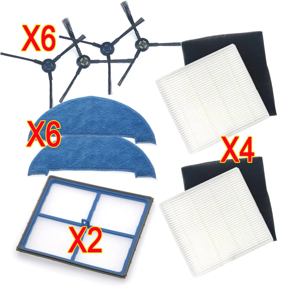 هيبا فلتر الجانب فرشاة ممسحة سادة مرشح الأساسية استبدال أطقم ل ilife V80 V8 V8s X800 X750 X785 مكنسة كهربائية جزء