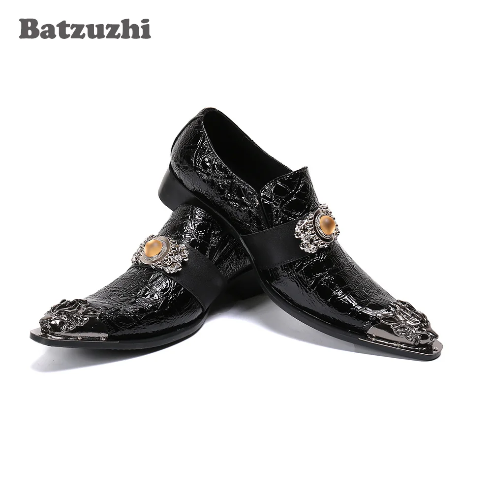 

Batzuzhi Luxury Formal Men's Leather Dress Shoes Designer's Handmade Men's Shoes Black Soft Leather Business Shoes Men Zapatos