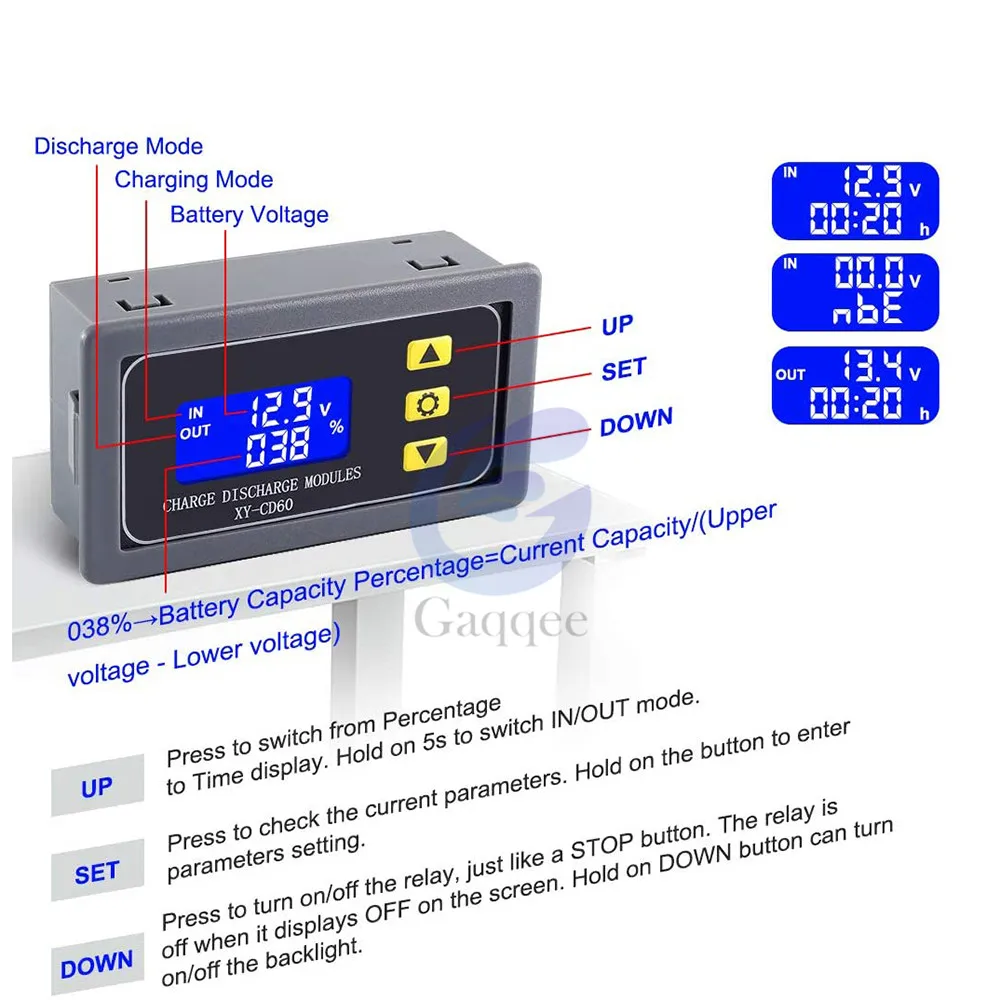 Imagem -05 - Módulo do Controlador do Descarregador do Carregador de Bateria dc 660v ow Tensão Atual Placa de Proteção Led Display Digital Xy-cd60 Xy-cd63