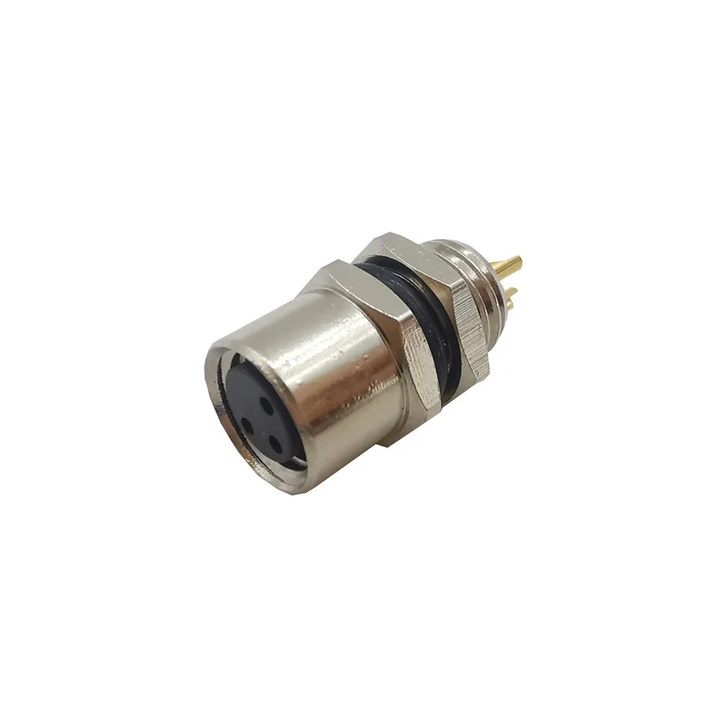 M8 Flange Socket Sensor Male&Female Stainless Steel Connector A Type 3&4 Pin panel back mount threaded coupling