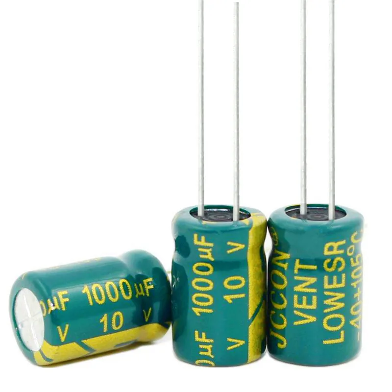 100PCS 1000UF 10V 10V1000UF Aluminum Electrolytic Capacitor  high-frequency 8X12MM