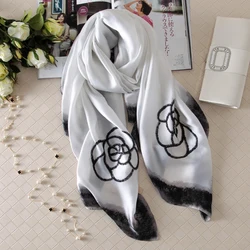 Luxury Brand Scarf Spring Summer Women Beach Sunscreen Fashion Party Shawl China Quality Silk Lady Popular Print Scarves Hijab