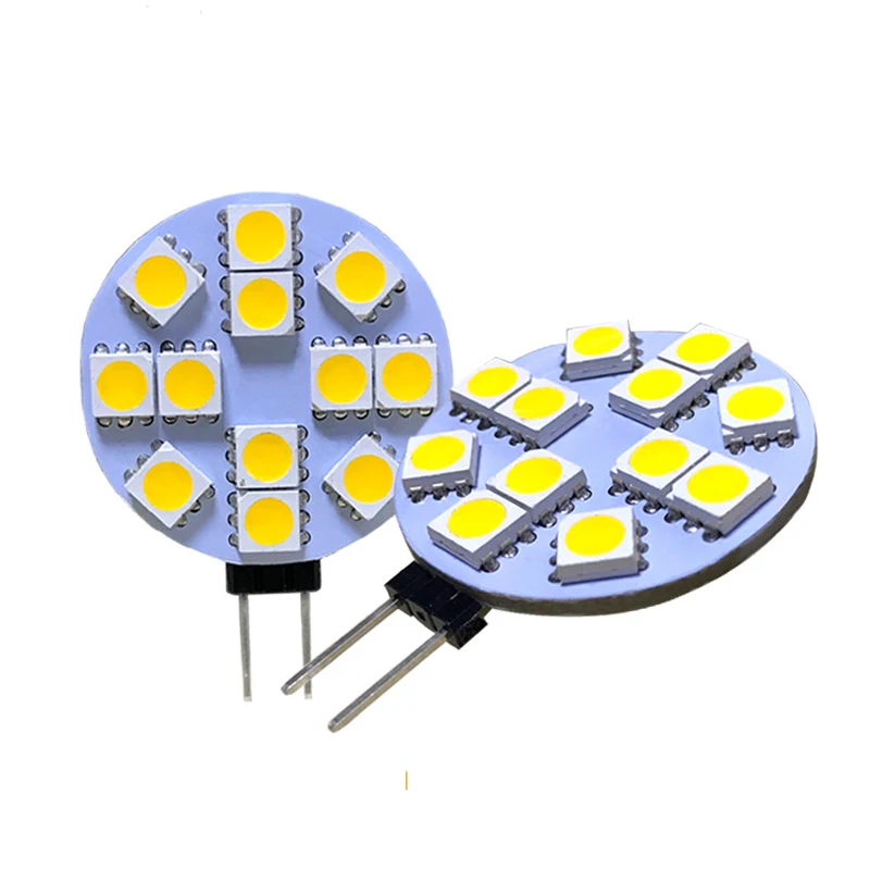 50pcs G4 Led Car Bulb Led Spotlight 5050 Corn  2w 3W  24 Leds DC12V Warm Cold White Crystal Lamp Replace Halogen Light For Home