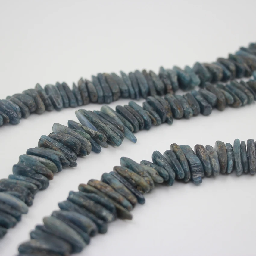 Natural Blue Kyanite Quartz Center drilled Nugget  Beads Raw Rough Irregular Stone For Necklace/Bracelet/Earring Jewelry Making