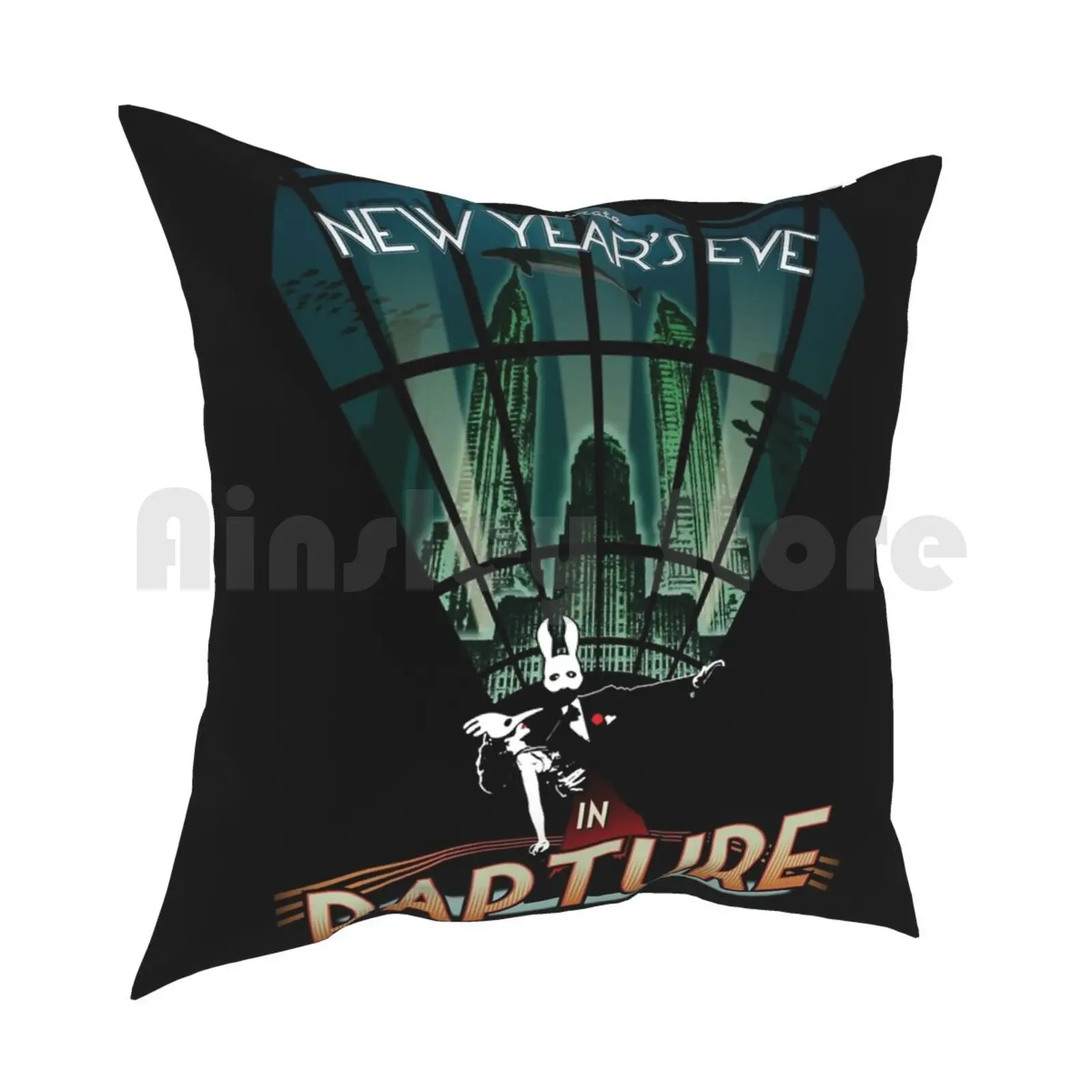 Bioshock New Year'S In Rapture Pillow Case Printed Home Soft DIY Pillow cover Bioshock Rapture Video Games Art Travel Ps3