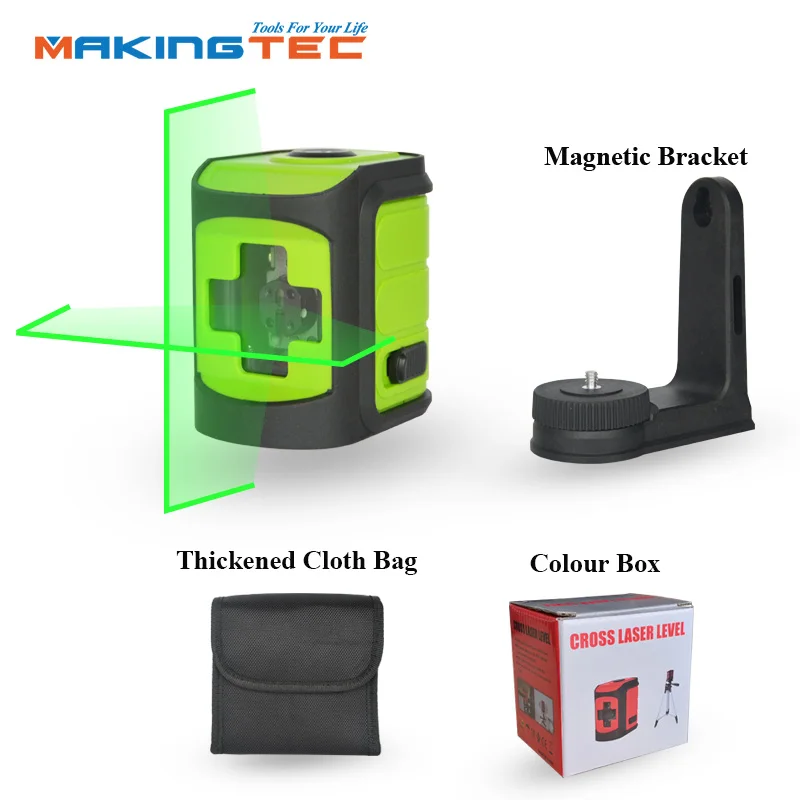 MAKINGTEC 2 Lines Laser Level Self-Leveling Level Cross Red/Green Beam Line Cross Hanging