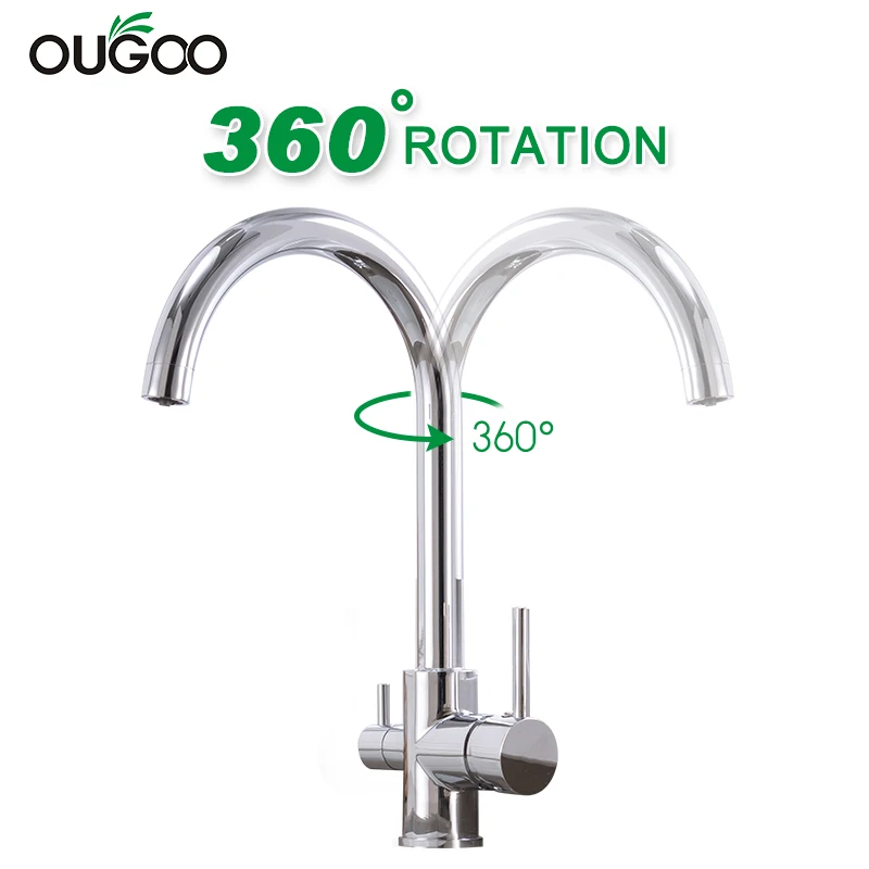 Drinking Water Purification Tap Chrome Kitchen Sink Faucet Mixer Design 360 Degree Rotation filtered Kitchen Faucet