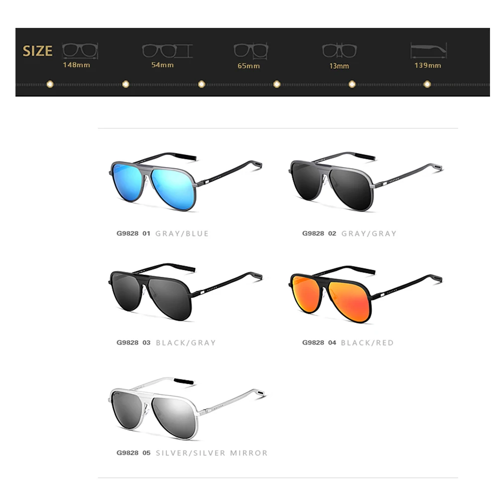 GUZTAG Unisex Sunglasses Aluminum  Polarized UV400 Mirror Classic Sun Glasses Men Women Driving Vaction For Female Male G9828