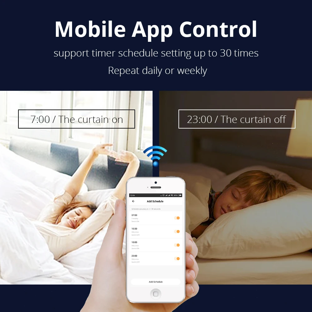 Zigbee Smart Curtains With Curtain Track Wall Switch Motorized Curtains Rod SmarThings Control Smart House