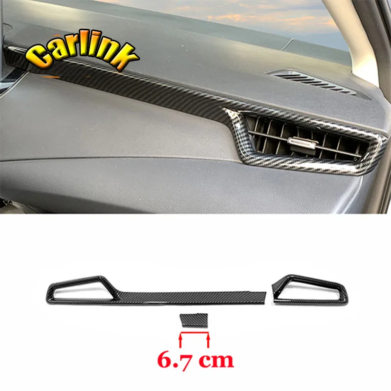 For Toyota corolla E210 Sedan 2019 2020 ABS Matte/Carbon Fibre Car Console air outlet cover trim Strip Car styling accessories