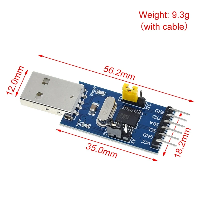 TZT 1/2/5 Stück CH341T 2-in-1 Modul 3,3V 5V USB zu I2C IIC UART USB zu TTL Einzelchip-Serieller Port-Downloader – Detail 6